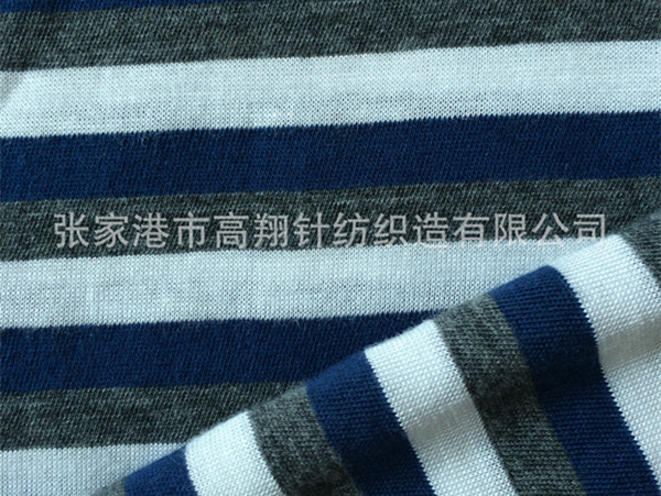 竹氨珠地條子布